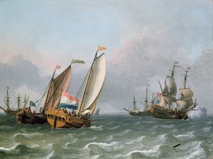 Navigation hollandaise dans une mer agitée