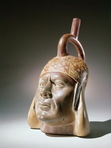 Vase portrait en poterie, Mochica