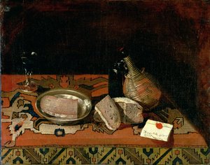 Nature morte avec une nappe en tapis, vers 1730