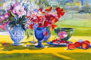 Fleurs de mi-été sur une table de jardin, 1993