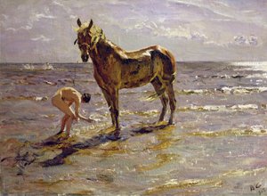 Baigner un cheval, 1905