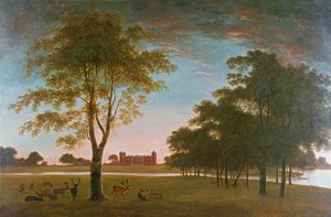 Osterley House et parc au crépuscule