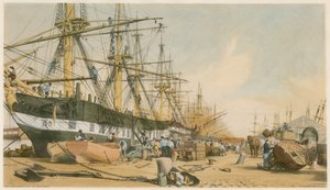 Docks des Indes occidentales, depuis le sud-est