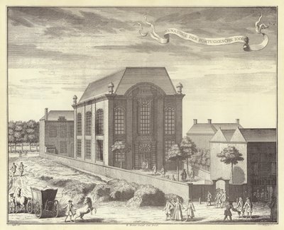 La synagogue portugaise, Amsterdam (gravure) - (after) Dutch School