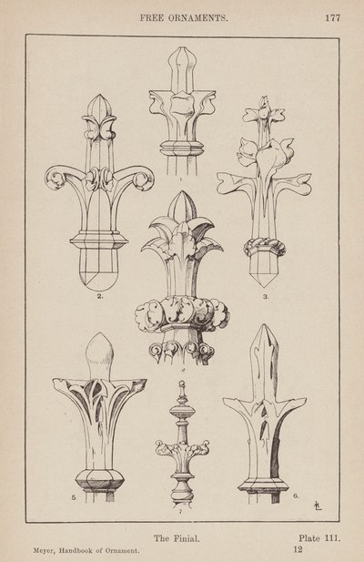 Ornement : Ornements libres, Le fleuron (gravure) - (after) German School