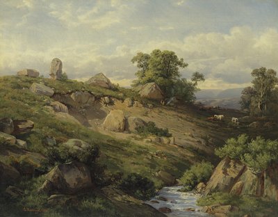 Pente de vallée avec éboulement, 1861 - Adolf Mosengel