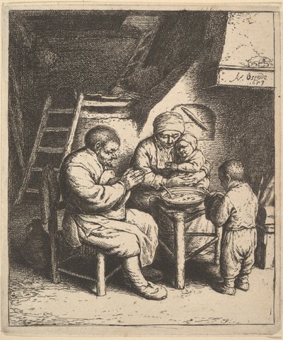 La bénédiction, 1610-85 - Adriaen Jansz. van Ostade