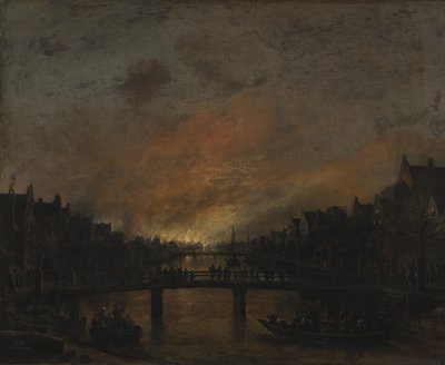 Incendie à Amsterdam la nuit - Aert van der Neer