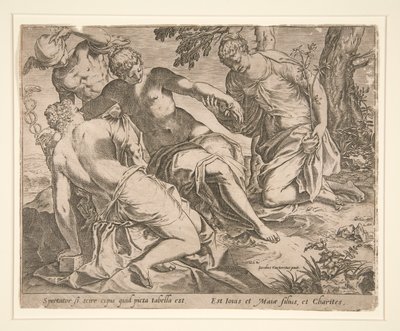 Mercure et les Trois Grâces - Agostino Carracci