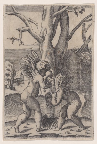 Deux Cupidons, vers 1519 - Agostino Veneziano