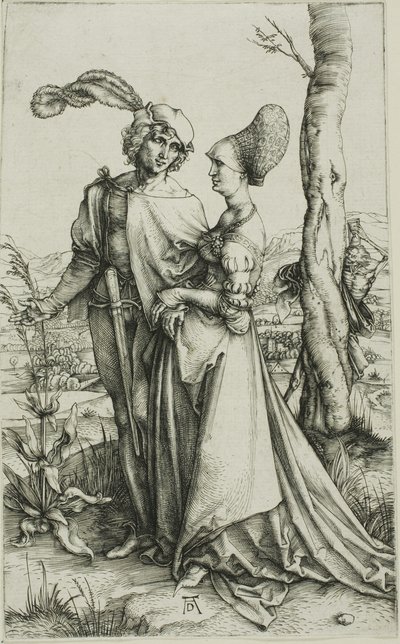 Jeune couple menacé par la mort (La promenade) - Albrecht Dürer