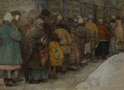 La Queue, vers 1921 - Alexander Ivanovich Vakhrameyev