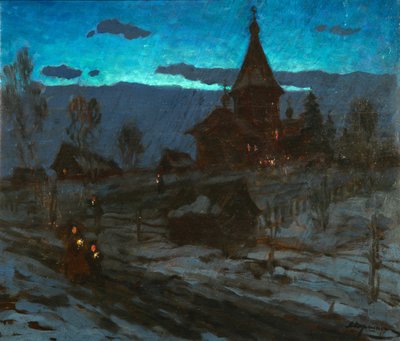 Veille de Noël, années 1910 - Alexander Stepanovich Pershin