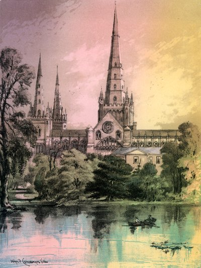 Cathédrale de Lichfield, Staffordshire, c1870 - Alfred Concanen