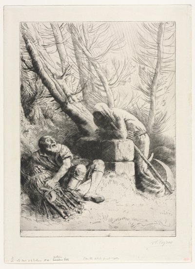 La mort et le bûcheron - Alphonse Legros