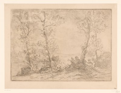 Paysage avec pêcheur - Alphonse Legros