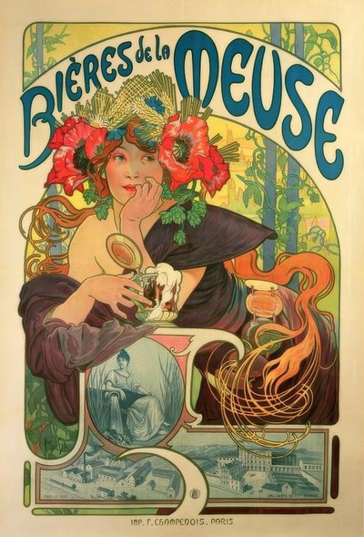 Bières de la Meuse - Alphonse Mucha