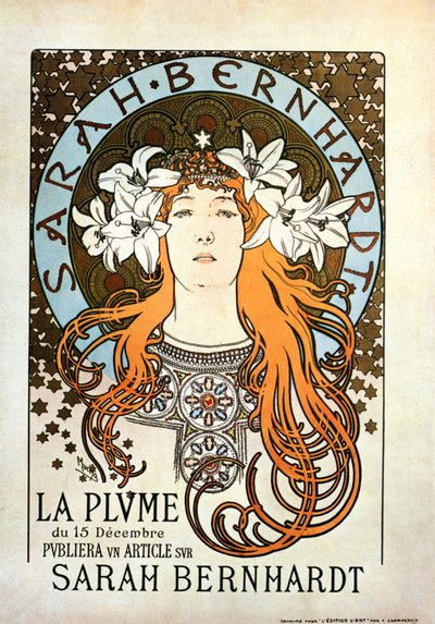 Sarah Bernhardt, La Plume, 15 décembre 1896 - Alphonse Mucha