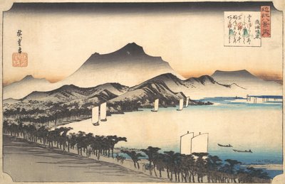 Amélioration du temps à Awazu, 19ème siècle - Ando Hiroshige