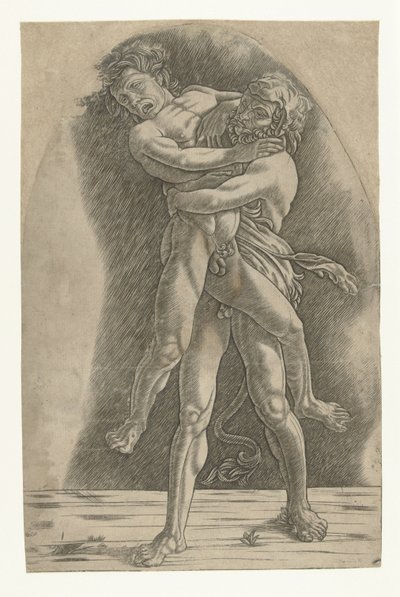 Hercule lutte avec Antée - Andrea Mantegna (school of)