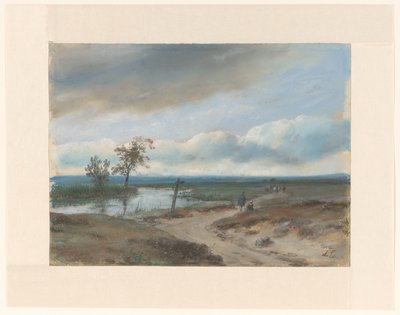 Paysage de marais - Andreas Schelfhout (signed by artist)