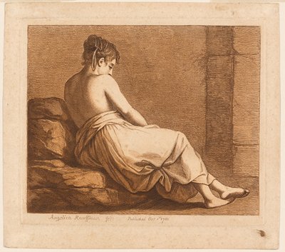 Fille allongée vue de dos - Angelica Kauffmann