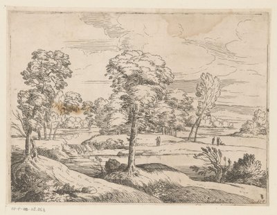 Paysage avec rivière et arbres - Anonymous