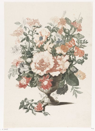 Vase en pierre avec des fleurs - Anonymous