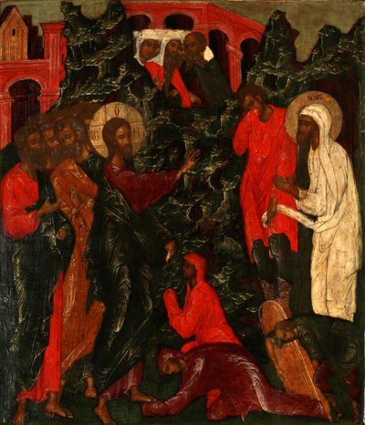 La Résurrection de Lazare, 1660s - Anonymous Russian icon painter