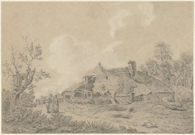 Ferme avec deux figures - Antoine Daniel Prudhomme