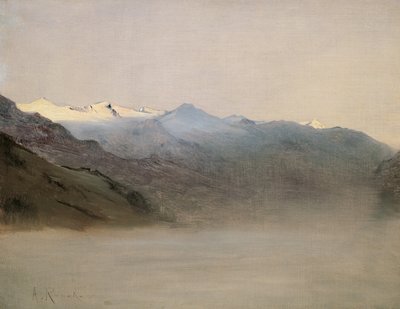 La vallée de Gastein dans le brouillard - Anton Romako