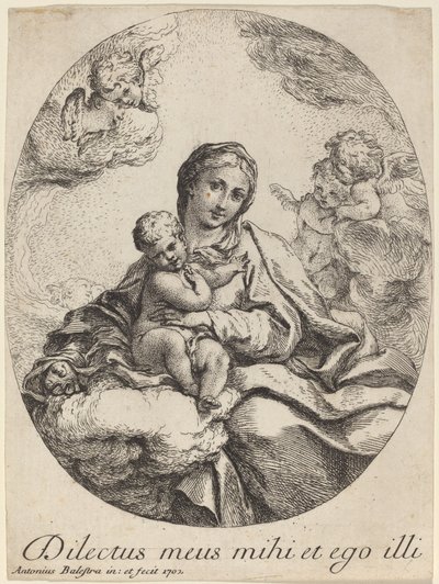 Vierge et Enfant sur un nuage - Antonio Balestra