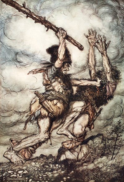 Fafner tue Fasolt, 1910 - Arthur Rackham