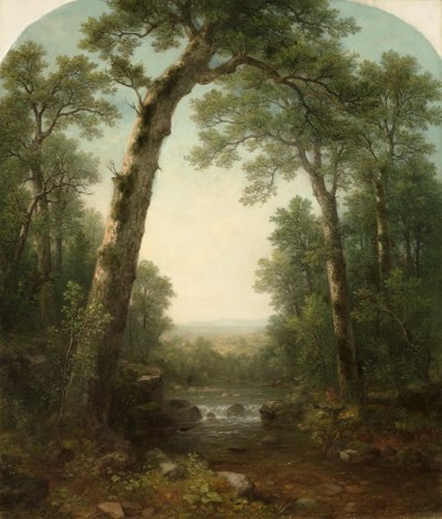 Ruisseau de Forêt avec Vue - Asher Brown Durand