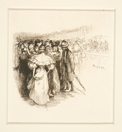 Foule à la billetterie (?) - Auguste Lepere