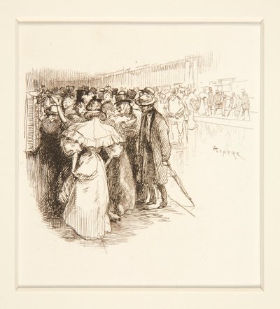 Foule à la billetterie (?) - Auguste Lepere