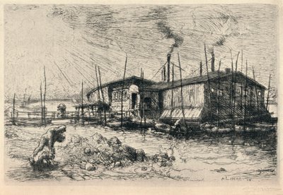 Vieux bateaux-lavoirs à Grenelle - Auguste Louis Lepère