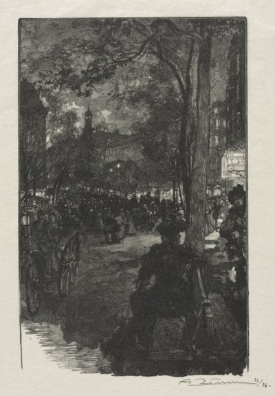 Boulevard Montmartre, Soir, 1890 - Auguste Louis Lepère