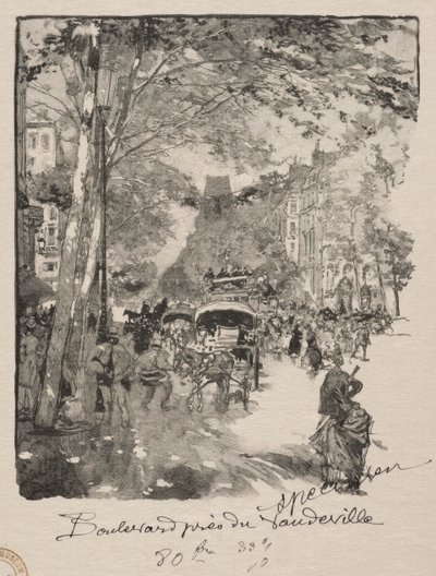 Le Boulevard près du Vaudeville - Auguste Louis Lepère