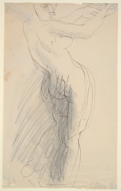 Femme nue debout, bras levés - Auguste Rodin