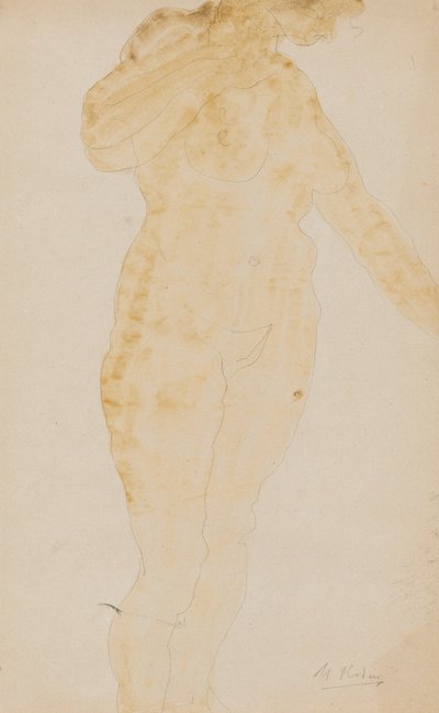 Femme nue debout, bras gauche étendu - Auguste Rodin