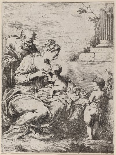 La Sainte Famille avec Saint Jean - Bartolomeo Biscaino