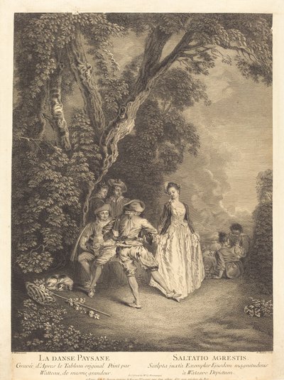 La Danse des Paysans - Benoît Audran II after Antoine Watteau