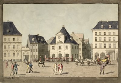 Kongens Nytorv avec la garde principale - Christoffer Wilhelm Eckersberg