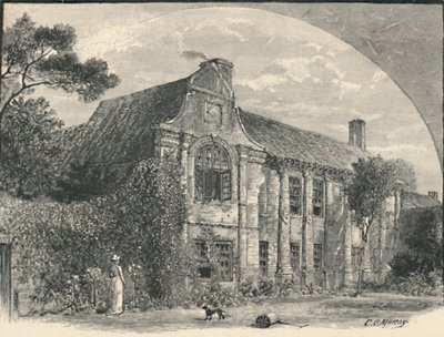 Slyfield House : La façade du jardin, Surrey, 1886 - C Murray