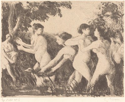 Baigneuses luttant, vers 1896 - Camille Pissarro