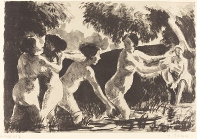 Baigneuses luttants - Camille Pissarro