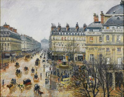 Place du Théâtre Français, Paris : Pluie - Camille Jacob Pissarro