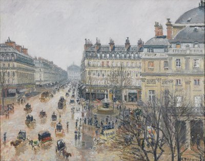 Place du Théâtre Français, Paris : Pluie - Camille Jacob Pissarro