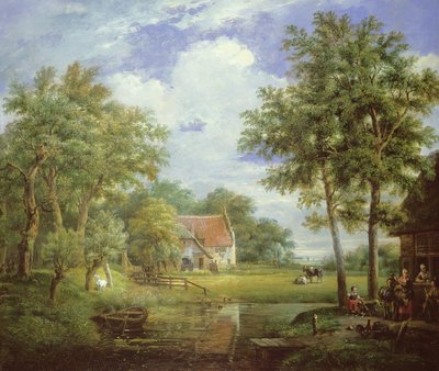 Scène de ferme hollandaise - Carel Lodewijk Hansen